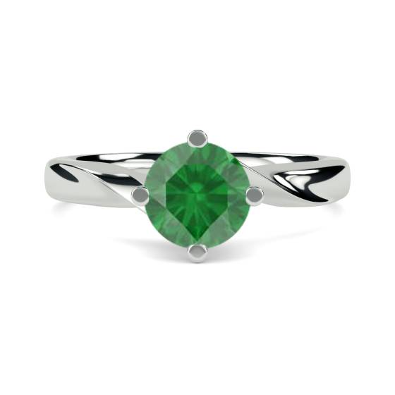 Classic Round Emerald Solitaire Ring