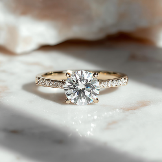 Shoulder Set Diamond Engagement Ring