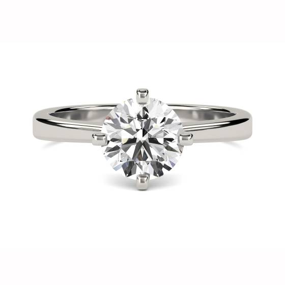 0.91ct SI1/G Round Natural Diamond Engagement Ring