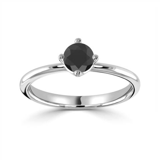 Black Diamond Solitaire Ring