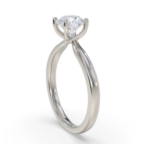 Plait Twined Round Diamond Engagement Ring