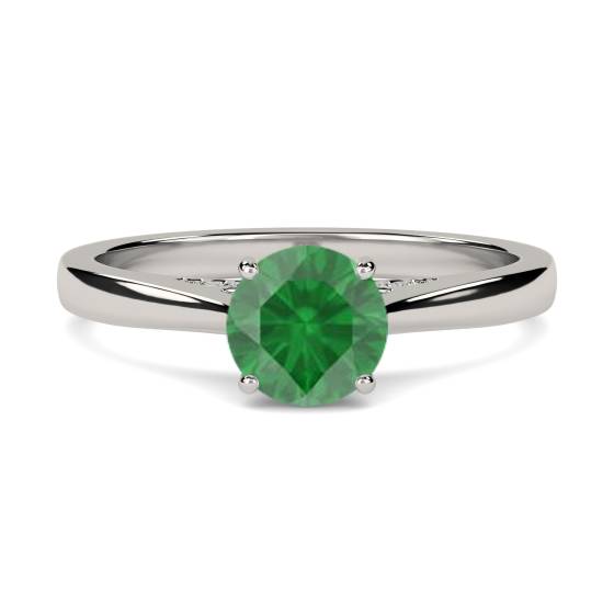 Classic Round Emerald Solitaire Ring