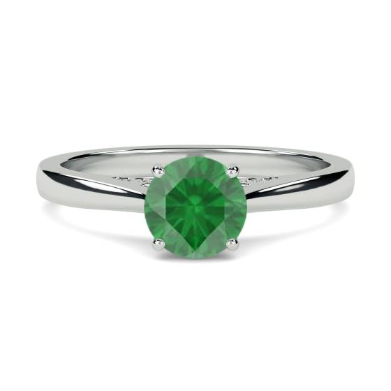 Classic Round Emerald Solitaire Ring