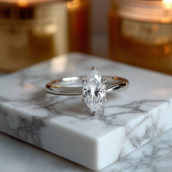 Elegant Marquise Diamond Engagement Ring