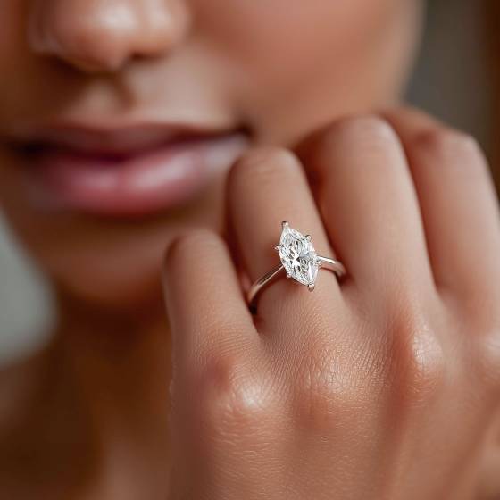 Elegant Marquise Diamond Engagement Ring