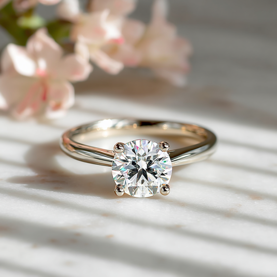 Elegant Round Diamond Engagement Ring