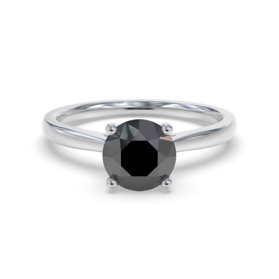 Black Diamond Solitaire Ring