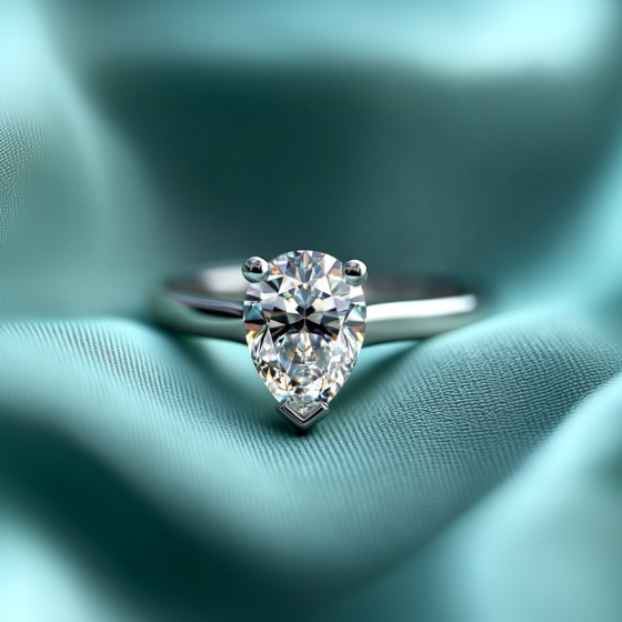 Classic Pear Diamond Engagement Ring