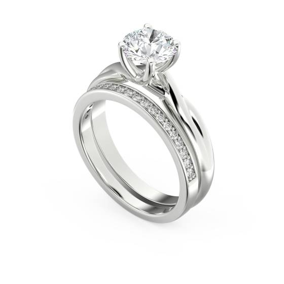 Round Diamond Infinity Twist Engagement Ring