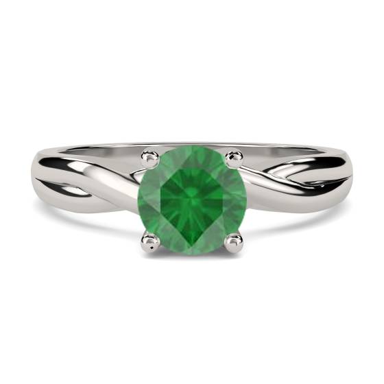 Classic Round Emerald Solitaire Ring