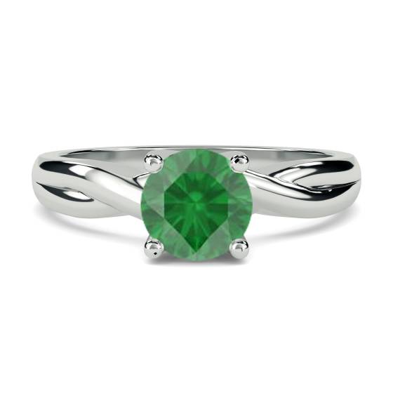 Classic Round Emerald Solitaire Ring