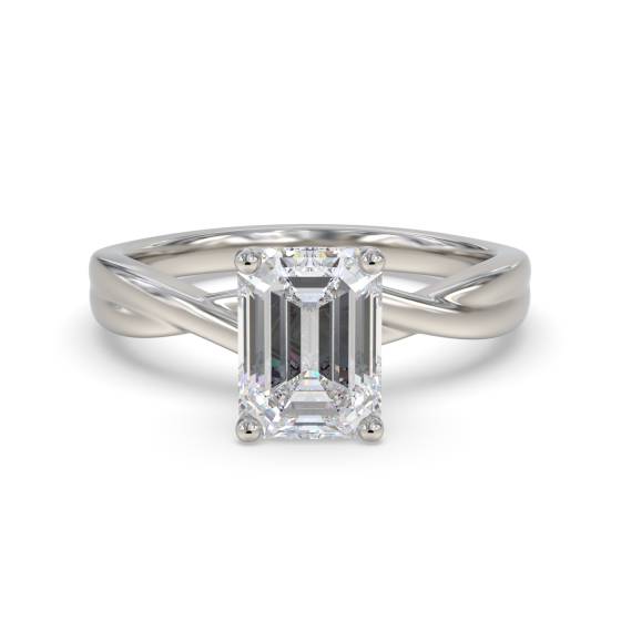 Emerald Diamond Infinity Twist Engagement Ring