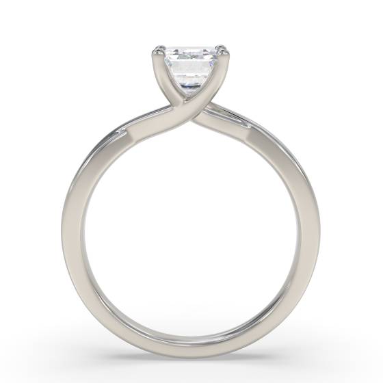 Emerald Diamond Infinity Twist Engagement Ring