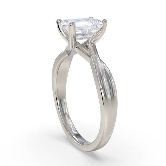 Emerald Diamond Infinity Twist Engagement Ring