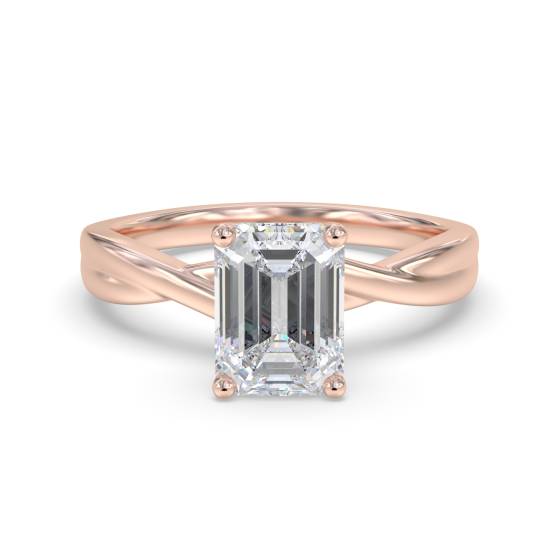 Emerald Diamond Infinity Twist Engagement Ring