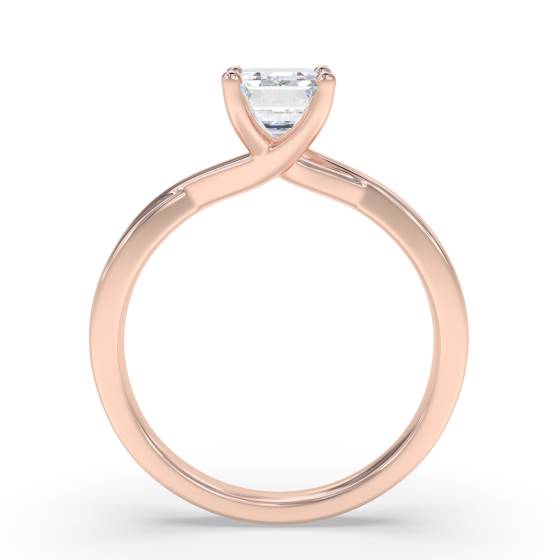 Emerald Diamond Infinity Twist Engagement Ring