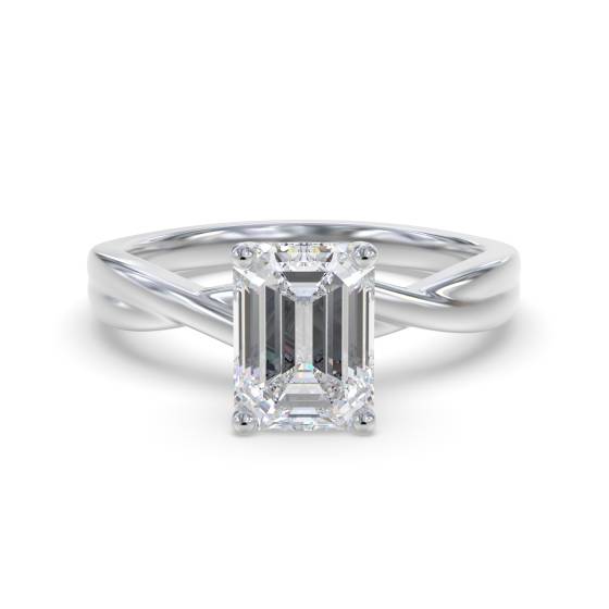Emerald Diamond Infinity Twist Engagement Ring