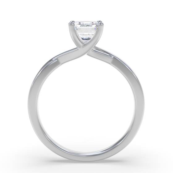 Emerald Diamond Infinity Twist Engagement Ring