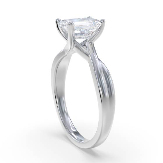 Emerald Diamond Infinity Twist Engagement Ring