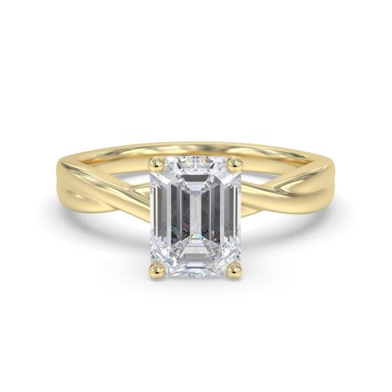 Emerald Diamond Infinity Twist Engagement Ring