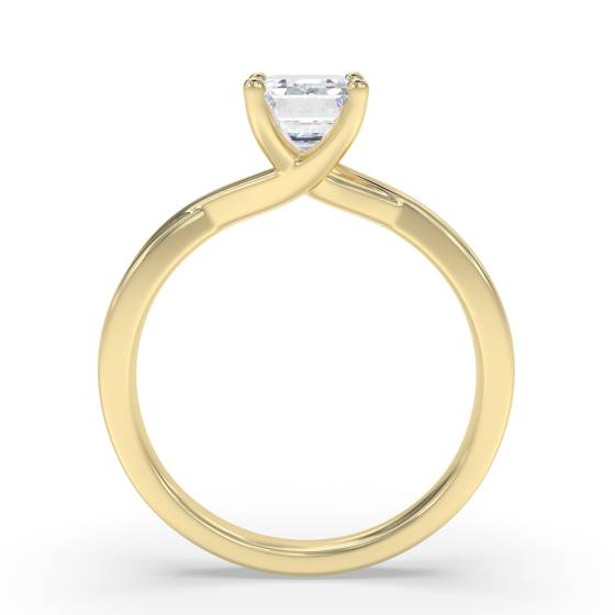 Emerald Diamond Infinity Twist Engagement Ring