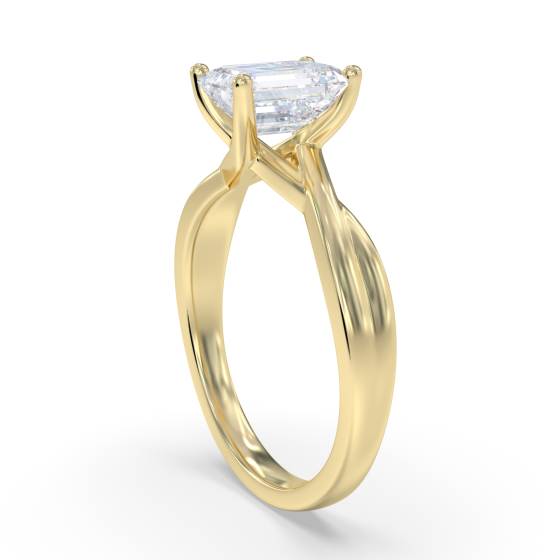 Emerald Diamond Infinity Twist Engagement Ring