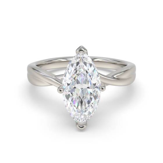 GIA Certified 0.56ct VVS1/D Marquise Diamond Infinity Twist Engagement Ring
