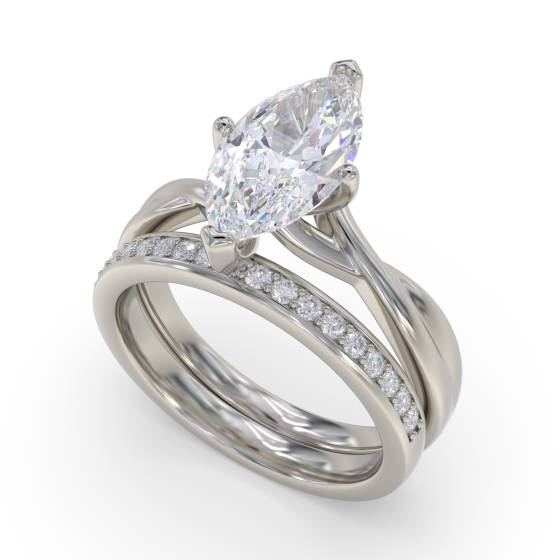 Marquise Diamond Infinity Twist Engagement Ring