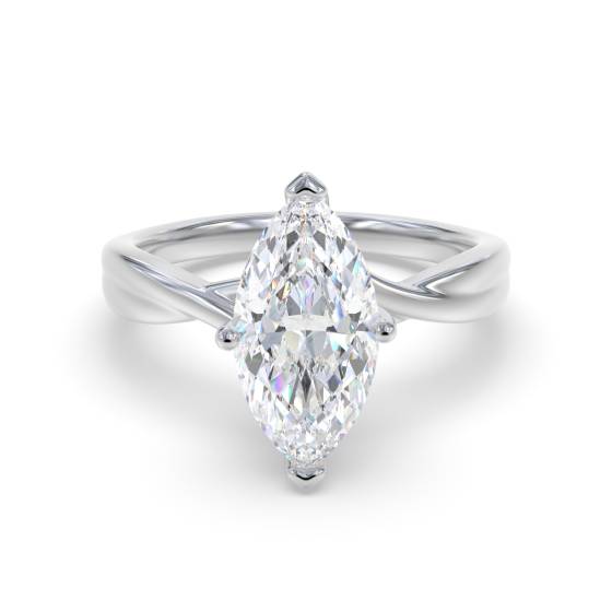 Marquise Diamond Infinity Twist Engagement Ring