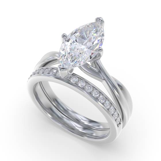 Marquise Diamond Infinity Twist Engagement Ring
