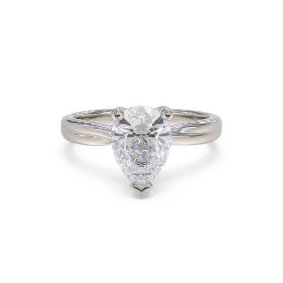 GIA Certified 0.50ct SI2/D Pear Diamond Infinity Twist Engagement Ring