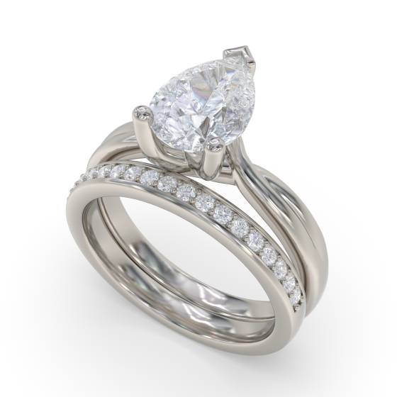 Pear Diamond Infinity Twist Engagement Ring