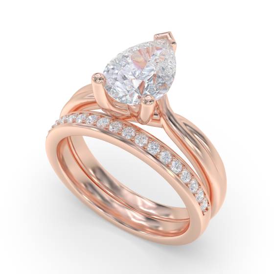 Pear Diamond Infinity Twist Engagement Ring