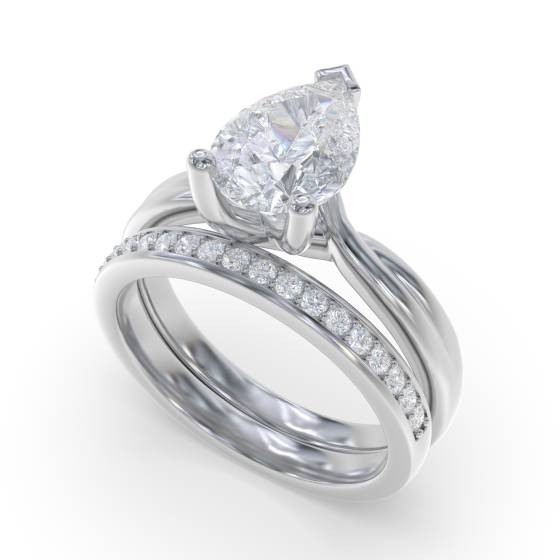 Pear Diamond Infinity Twist Engagement Ring