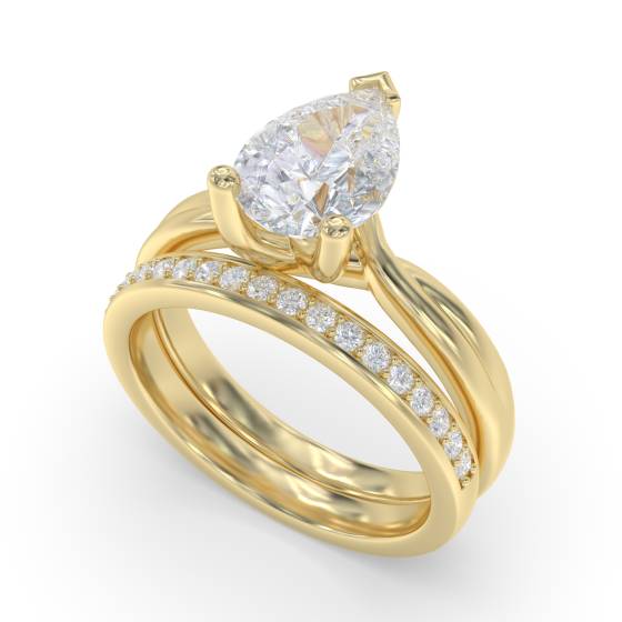 Pear Diamond Infinity Twist Engagement Ring