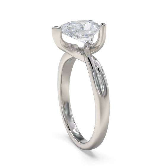 Pear Diamond Infinity Twist Engagement Ring