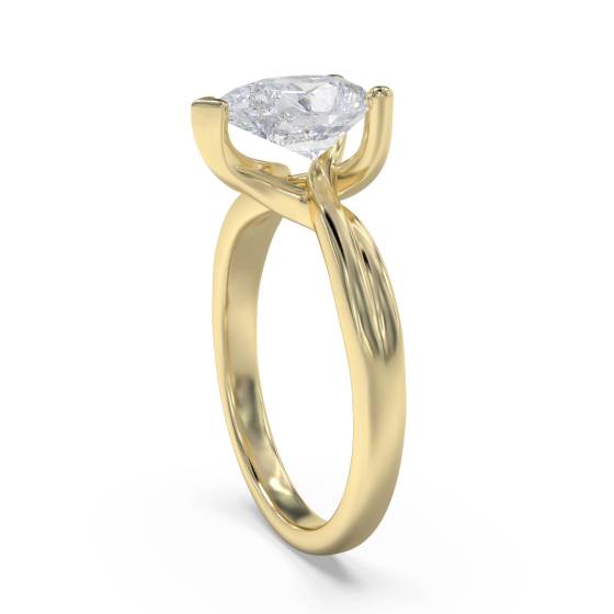 Pear Diamond Infinity Twist Engagement Ring