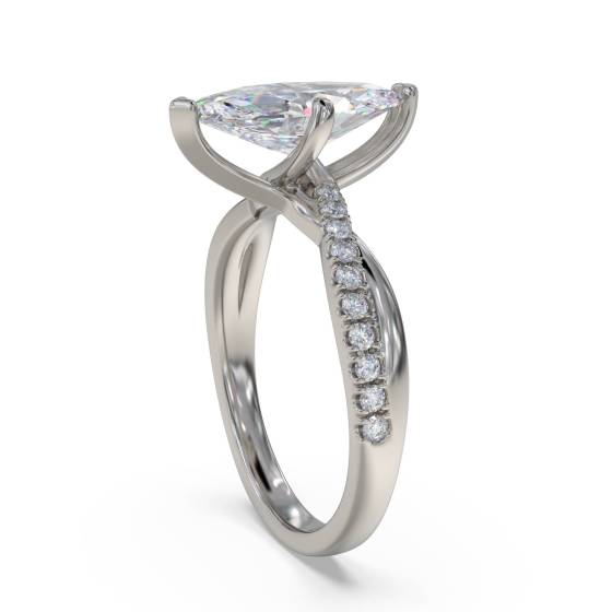Infinity Marquise & Round Diamond Engagement Ring