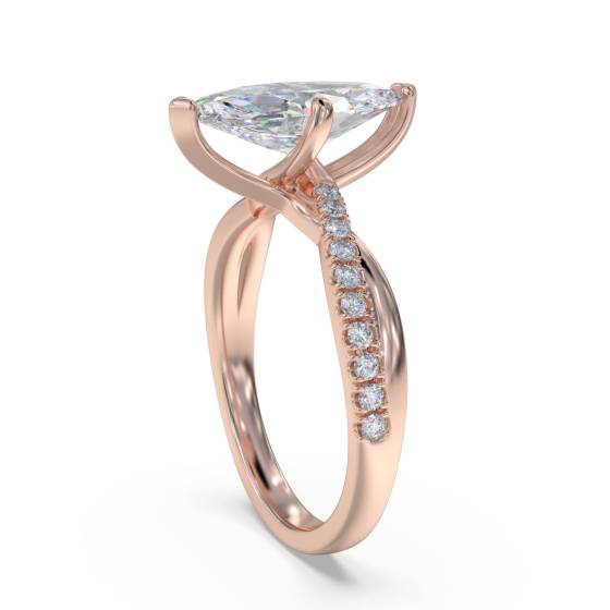 Infinity Marquise & Round Diamond Engagement Ring