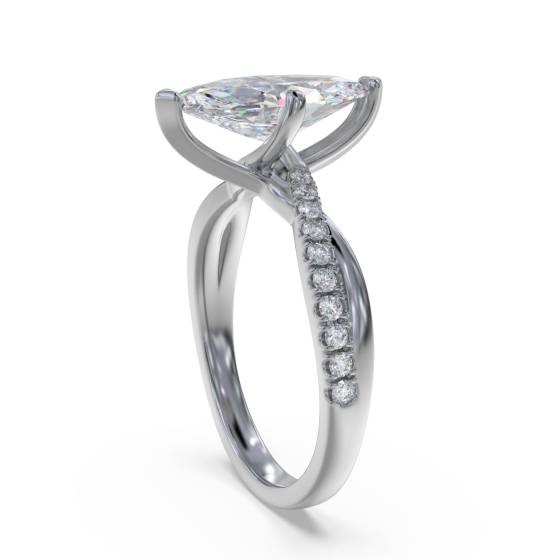 Infinity Marquise & Round Diamond Engagement Ring