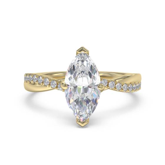 Infinity Marquise & Round Diamond Engagement Ring