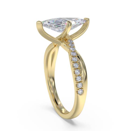 Infinity Marquise & Round Diamond Engagement Ring