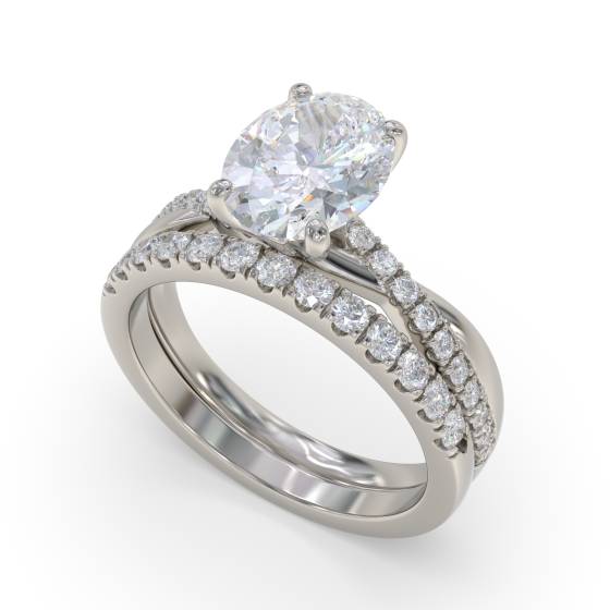 Infinity Oval & Round Diamond Engagement Ring