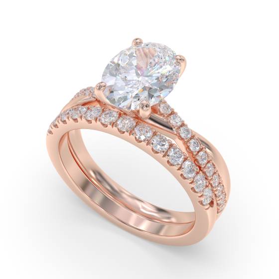 Infinity Oval & Round Diamond Engagement Ring