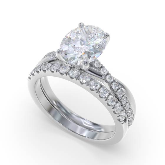 Infinity Oval & Round Diamond Engagement Ring