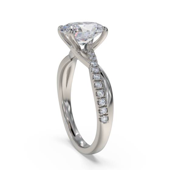 Infinity Oval & Round Diamond Engagement Ring