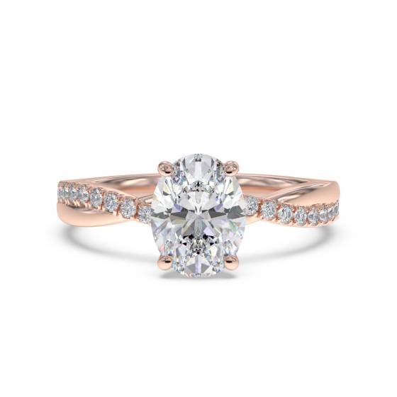 Infinity Oval & Round Diamond Engagement Ring