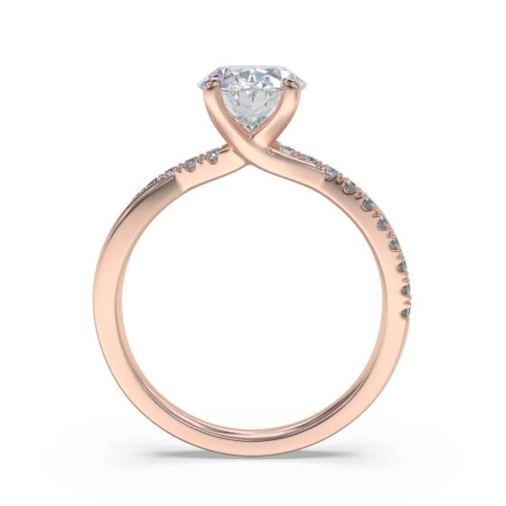 Infinity Oval & Round Diamond Engagement Ring