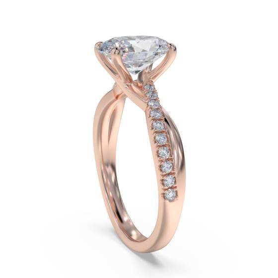 Infinity Oval & Round Diamond Engagement Ring