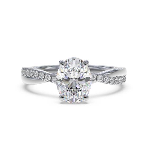 Infinity Oval & Round Diamond Engagement Ring